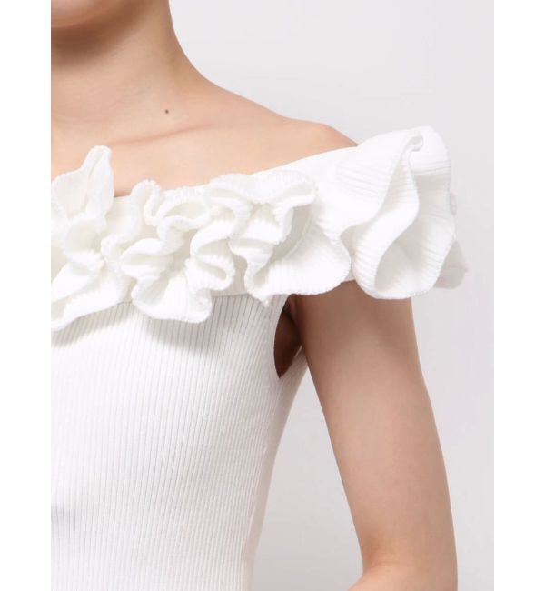 LAGUNAMOON「デコラフリルオフショルニットプルオーバー」|ニット・セーター|