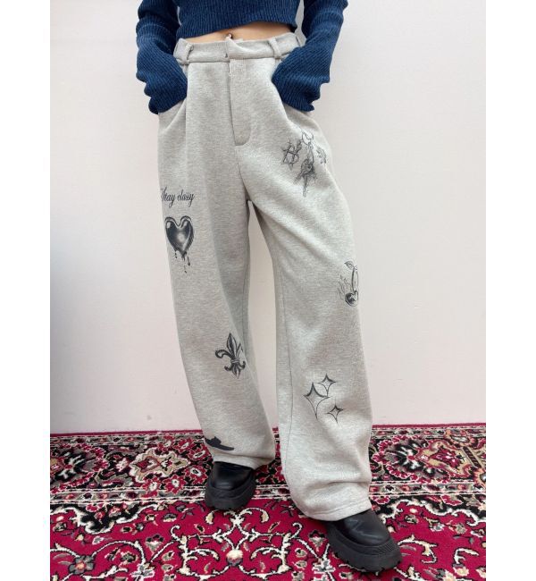 EVRIS「グラフィックプリントスウェットパンツ」|その他|