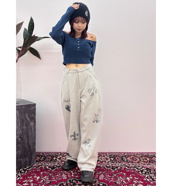 EVRIS「グラフィックプリントスウェットパンツ」|その他|