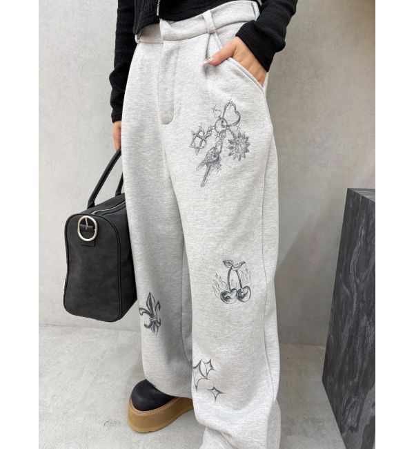 EVRIS「グラフィックプリントスウェットパンツ」|その他|