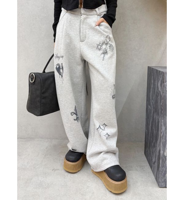 EVRIS「グラフィックプリントスウェットパンツ」|その他|