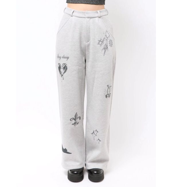 EVRIS「グラフィックプリントスウェットパンツ」|その他|