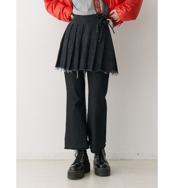 jouetie「プリーツスカートレイヤードパンツ」|その他|ブラック