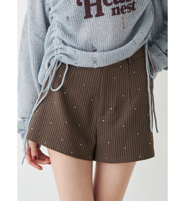 jouetie「ラインストーンショートパンツ【セットアップ対応】」|その他|ブラウン