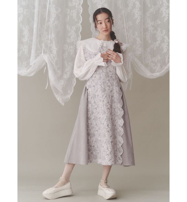 merry jenny「スカラップコンビワンピース」|ワンピース|