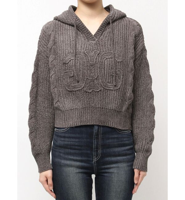 GYDA「Symmetry GYDAベロアニットパーカー」|ニット・セーター|