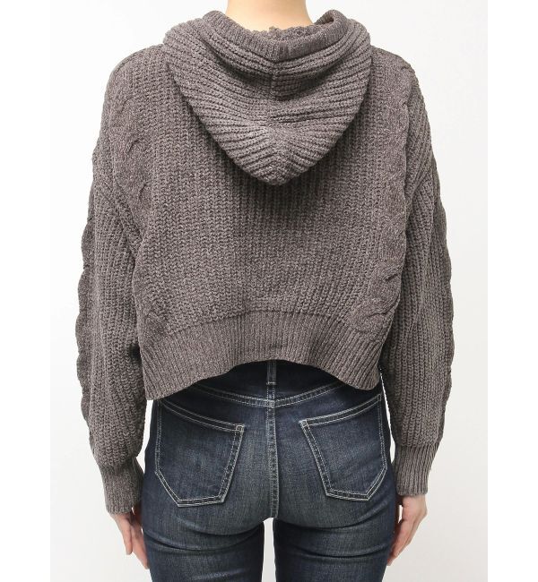 GYDA「Symmetry GYDAベロアニットパーカー」|ニット・セーター|