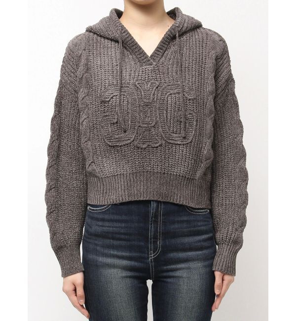 GYDA「Symmetry GYDAベロアニットパーカー」|ニット・セーター|