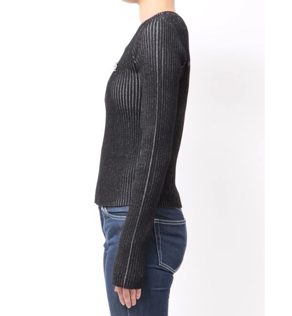 GYDA「GGプレートオープンフロントニットトップス」|ニット・セーター|