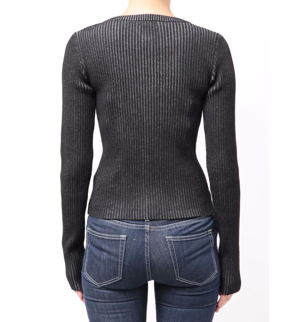 GYDA「GGプレートオープンフロントニットトップス」|ニット・セーター|