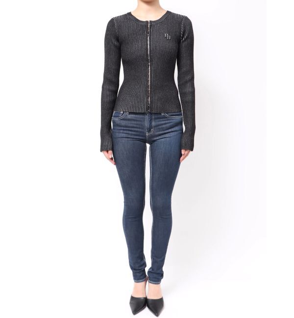 GYDA「GGプレートオープンフロントニットトップス」|ニット・セーター|