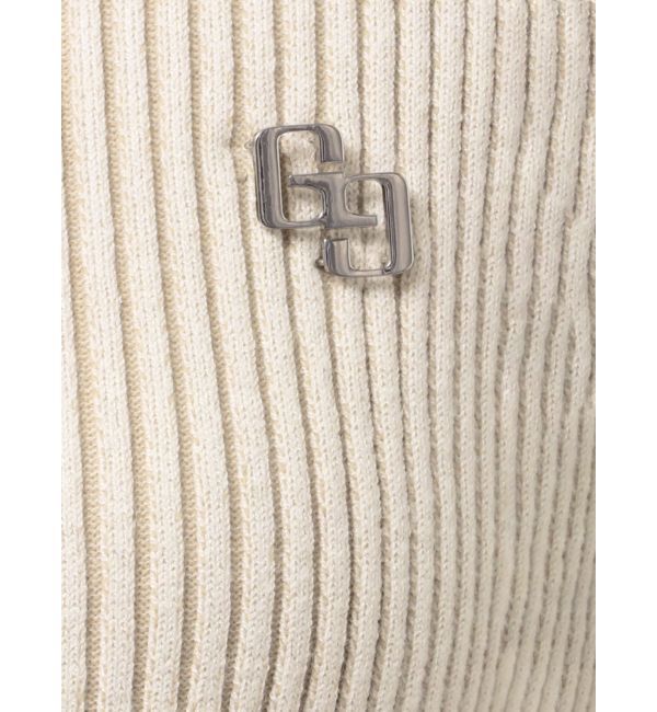 GYDA「GGプレートオープンフロントニットトップス」|ニット・セーター|