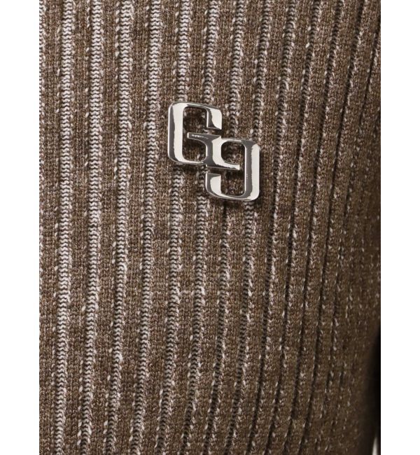 GYDA「GGプレートオープンフロントニットトップス」|ニット・セーター|