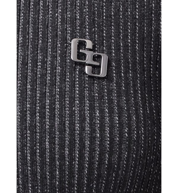 GYDA「GGプレートオープンフロントニットトップス」|ニット・セーター|