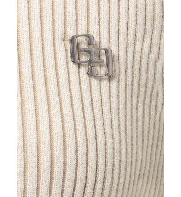 GYDA「GGプレートオープンフロントニットトップス」|ニット・セーター|