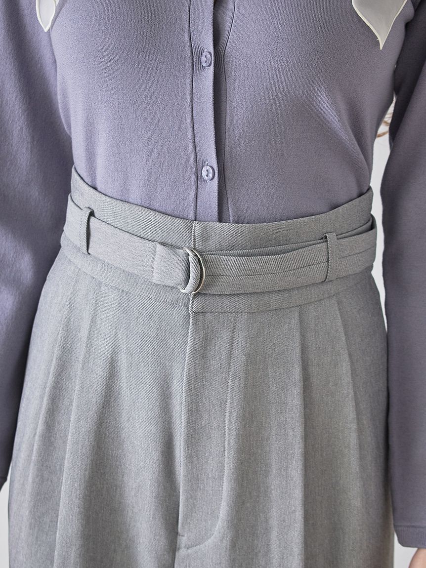 SNIDEL「スタイルアップベルティッドワイドパンツ」|チノ|