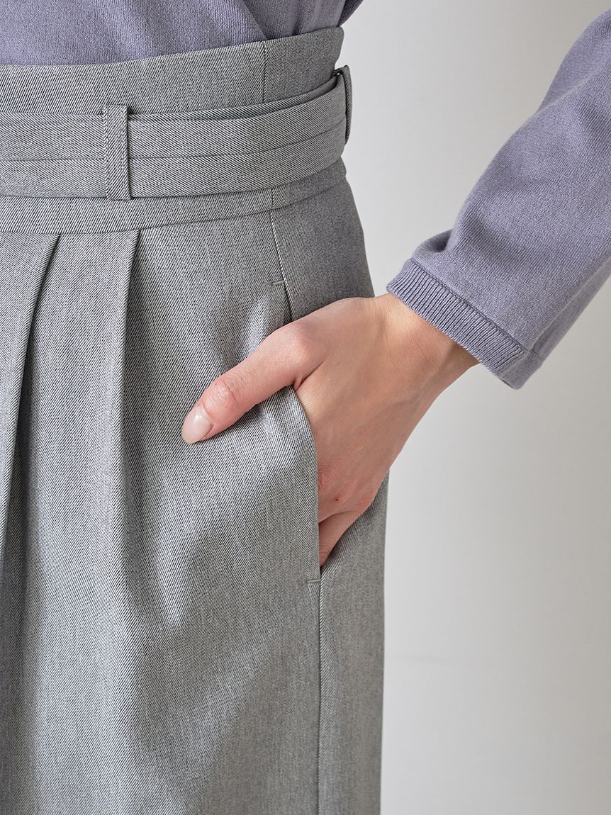 SNIDEL「スタイルアップベルティッドワイドパンツ」|チノ|