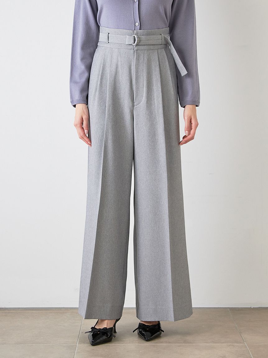 SNIDEL「スタイルアップベルティッドワイドパンツ」|チノ|