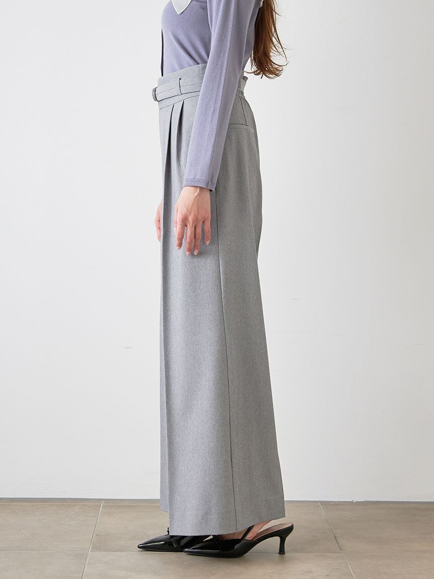 SNIDEL「スタイルアップベルティッドワイドパンツ」|チノ|