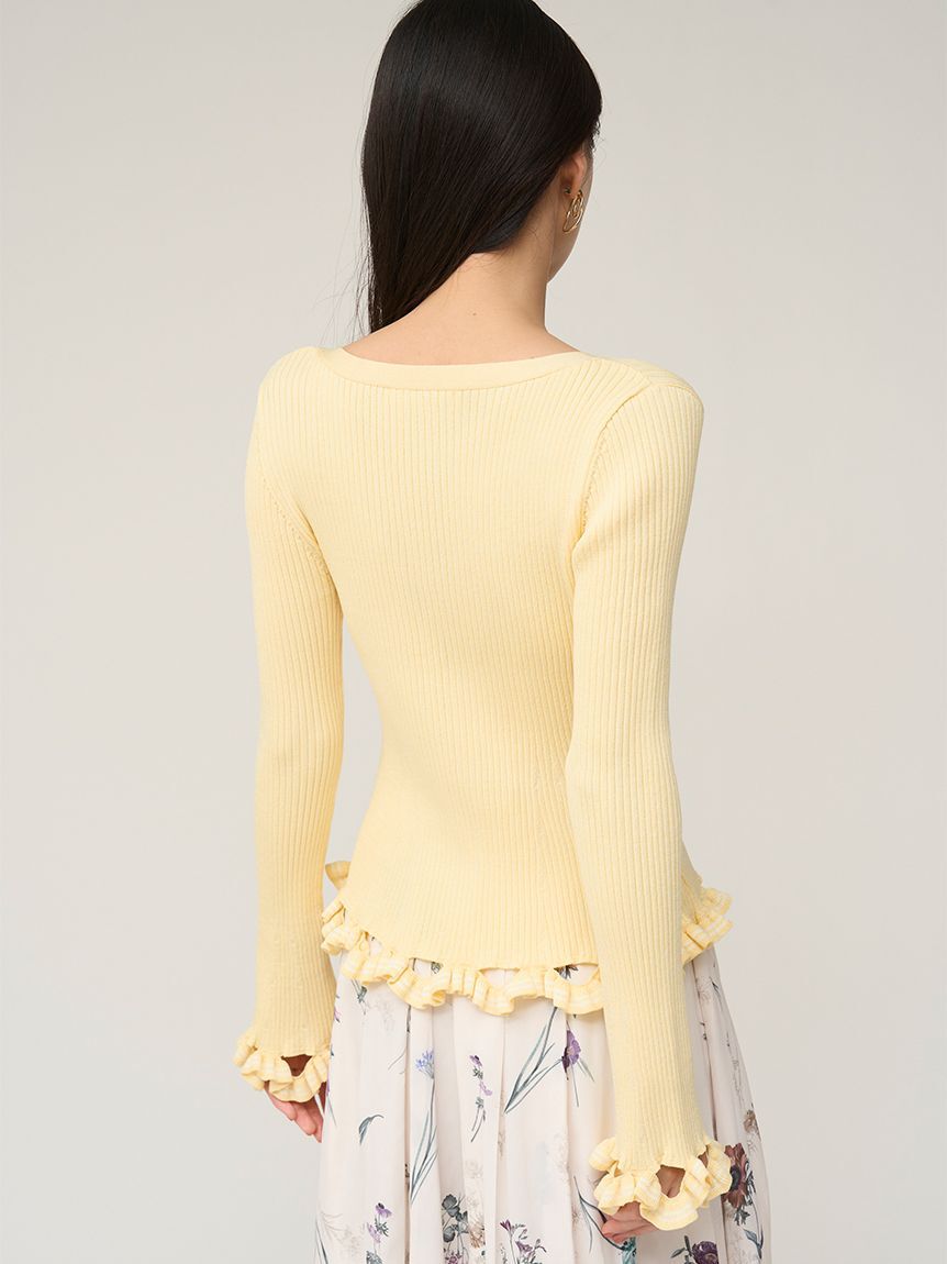 SNIDEL「ボーダーフリルカーディガン」|カーディガン|