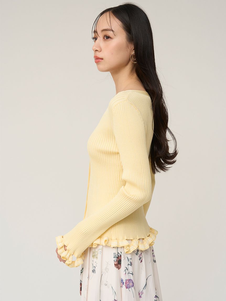 SNIDEL「ボーダーフリルカーディガン」|カーディガン|