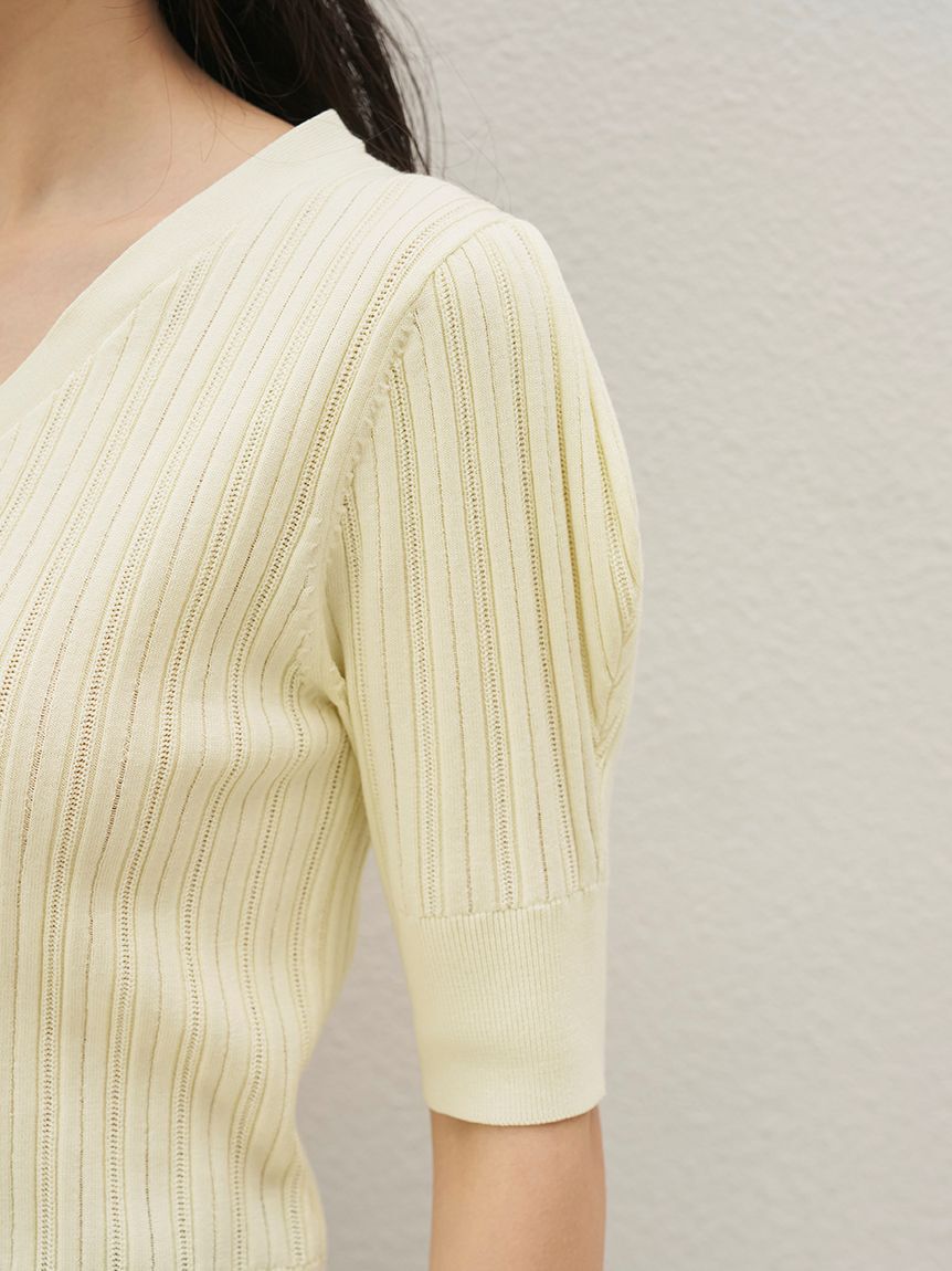 SNIDEL「レースカラーデザインニットカーディガン」|カーディガン|