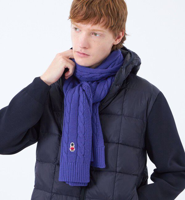 MACKINTOSH PHILOSOPHY「バッキンガムベア ケーブル ニットマフラー」|マフラー|パープル