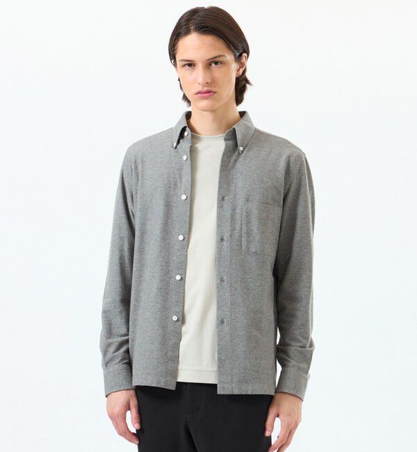MACKINTOSH PHILOSOPHY「シャンブレーネル スクエアボタンダウン」|シャツ・ブラウス|チャコールグレー
