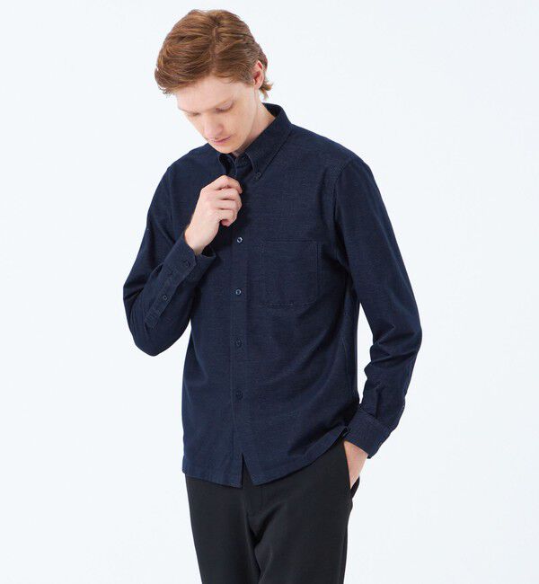 MACKINTOSH PHILOSOPHY「シャンブレーネル スクエアボタンダウン」|シャツ・ブラウス|ネイビー