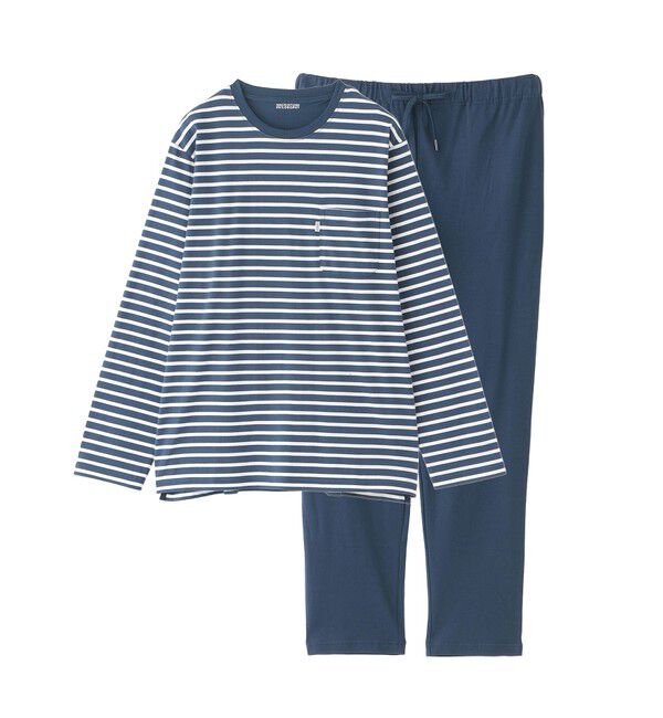 MACKINTOSH PHILOSOPHY「【WEB限定】天竺ボーダー＆無地パンツ パジャマ」|その他|ブルー