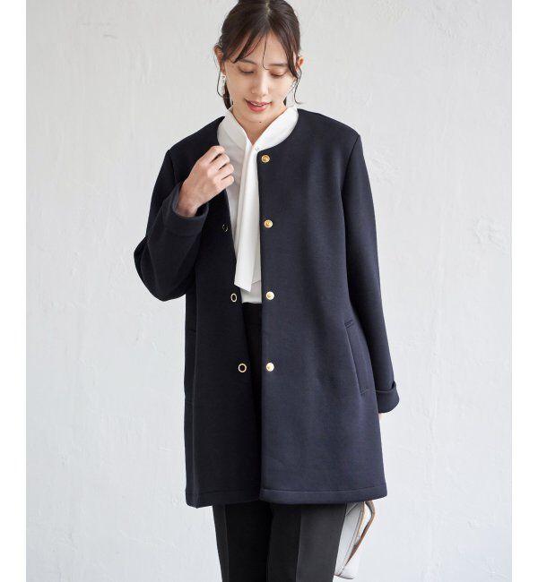 IKKA LOUNGE「ダンボールニットノーカラーコート」|その他|