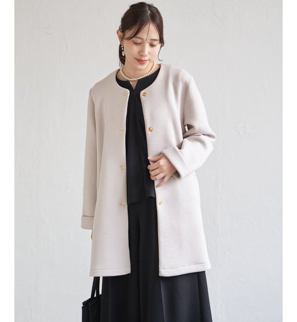 IKKA LOUNGE「ダンボールニットノーカラーコート」|その他|