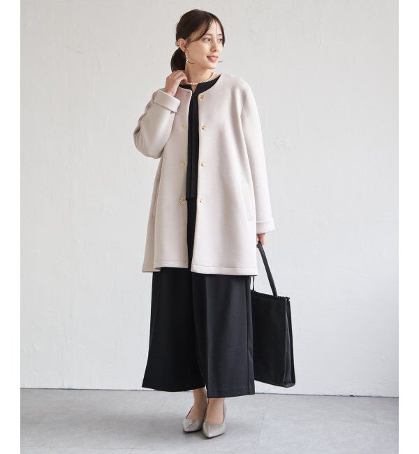 IKKA LOUNGE「ダンボールニットノーカラーコート」|その他|