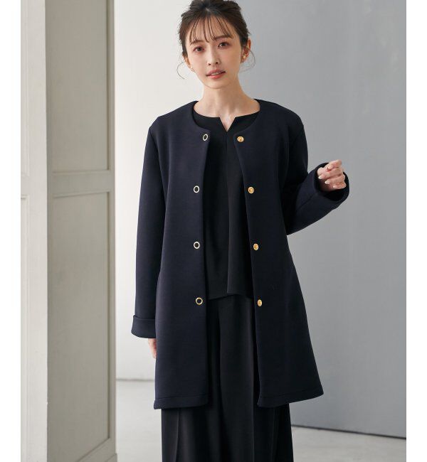 IKKA LOUNGE「ダンボールニットノーカラーコート」|その他|