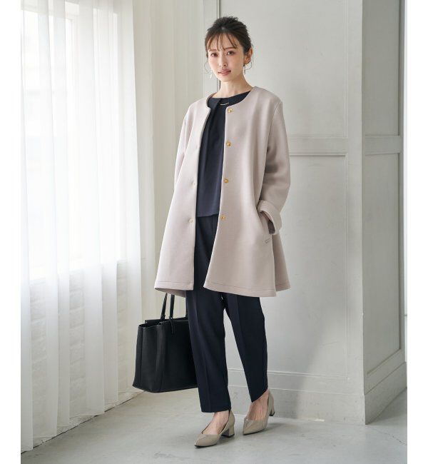 IKKA LOUNGE「ダンボールニットノーカラーコート」|その他|