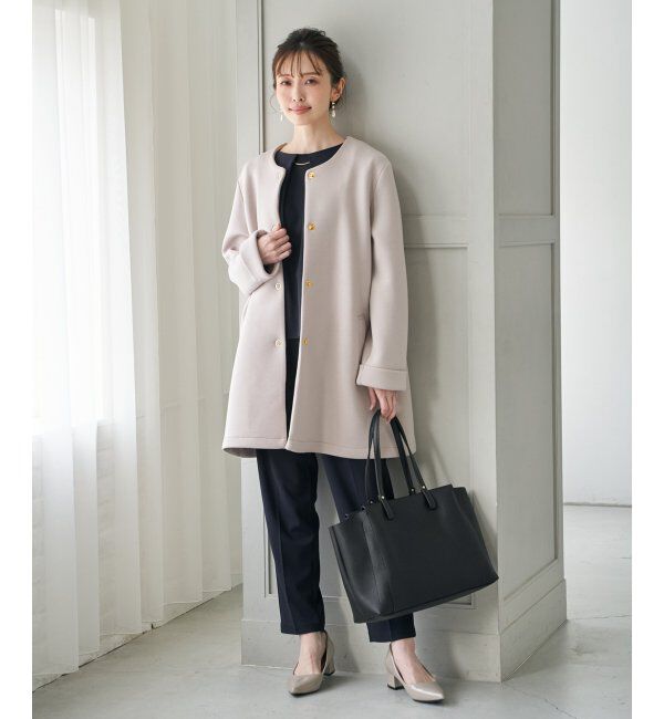 IKKA LOUNGE「ダンボールニットノーカラーコート」|その他|