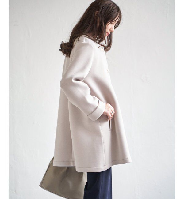 IKKA LOUNGE「ダンボールニットノーカラーコート」|その他|