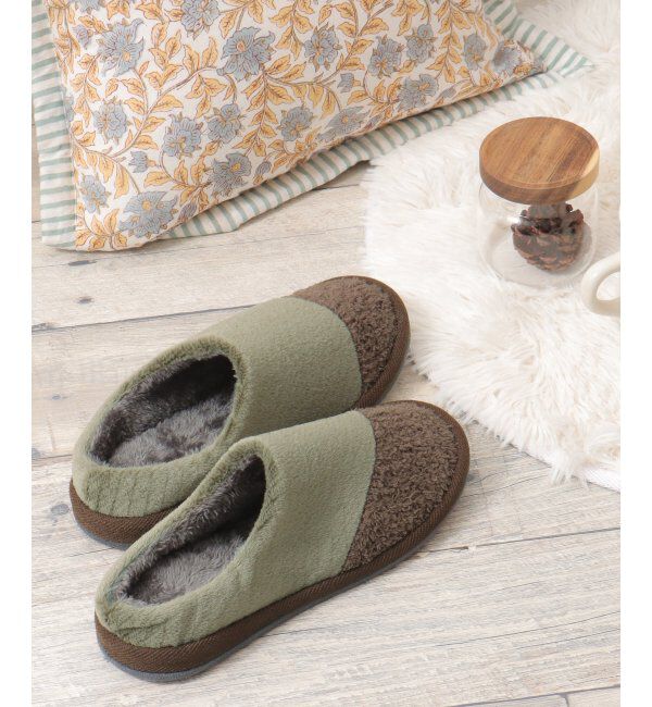 Lbc with Life「コンビチャールススリッパ」|ルームシューズ|カーキ