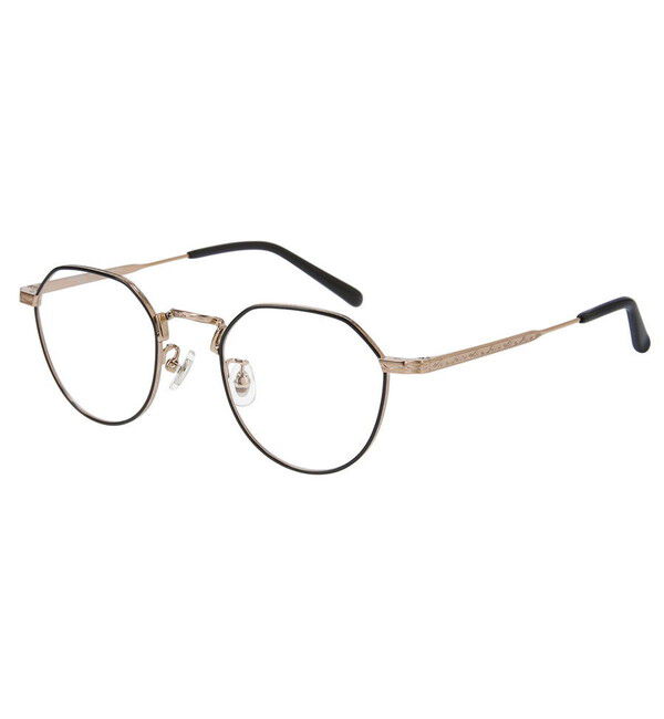  「クラウンパント型 メガネ｜ オシャレで高級感のあるメタルフレーム Zoff レンズ交換券付き」|メガネ|ブラック