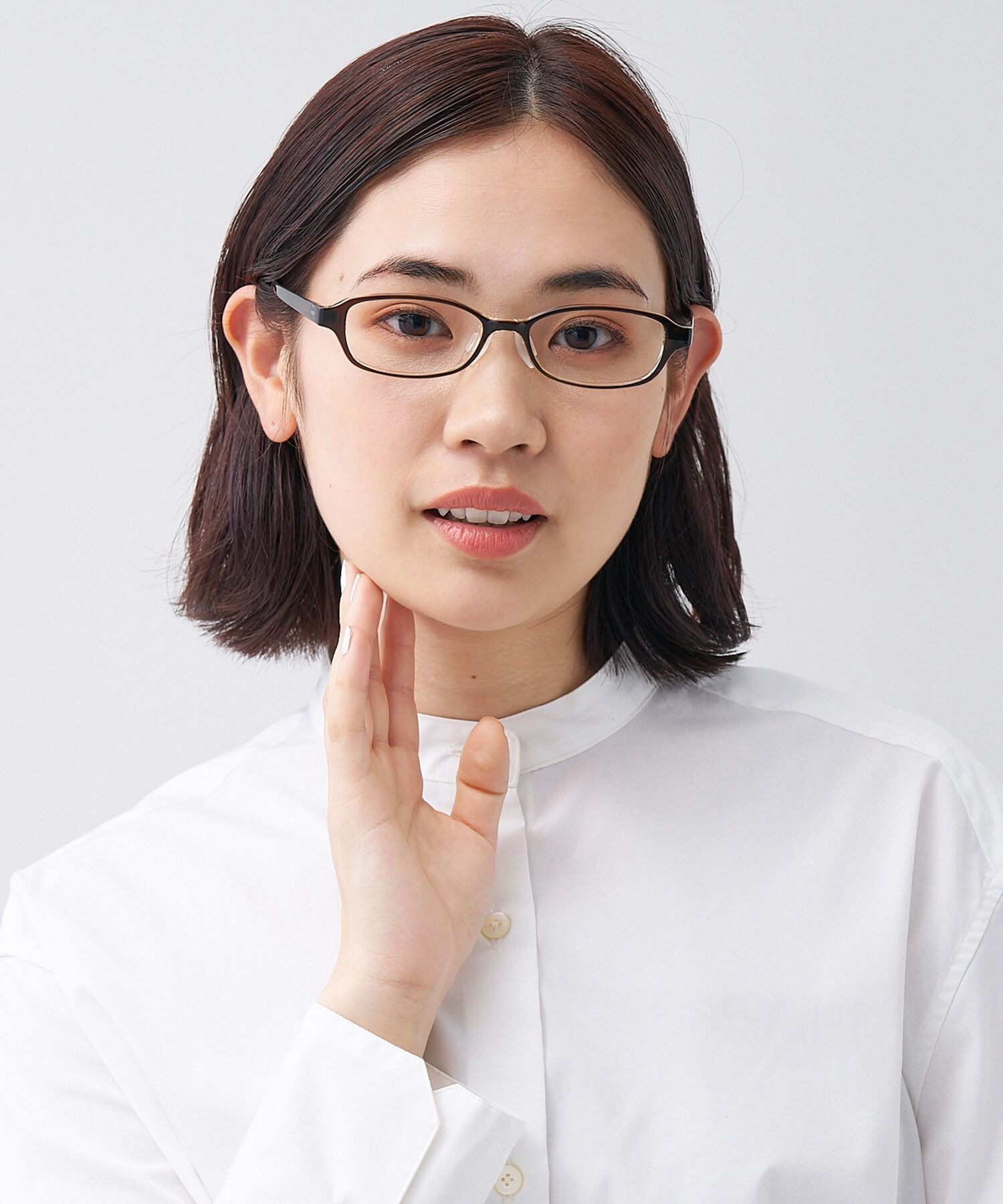  「スクエア型  軽量 メガネ｜黒縁 おうち時間を快適に過ごす ズレ落ち防止 レンズ交換券付き」|メガネ|ブラウン