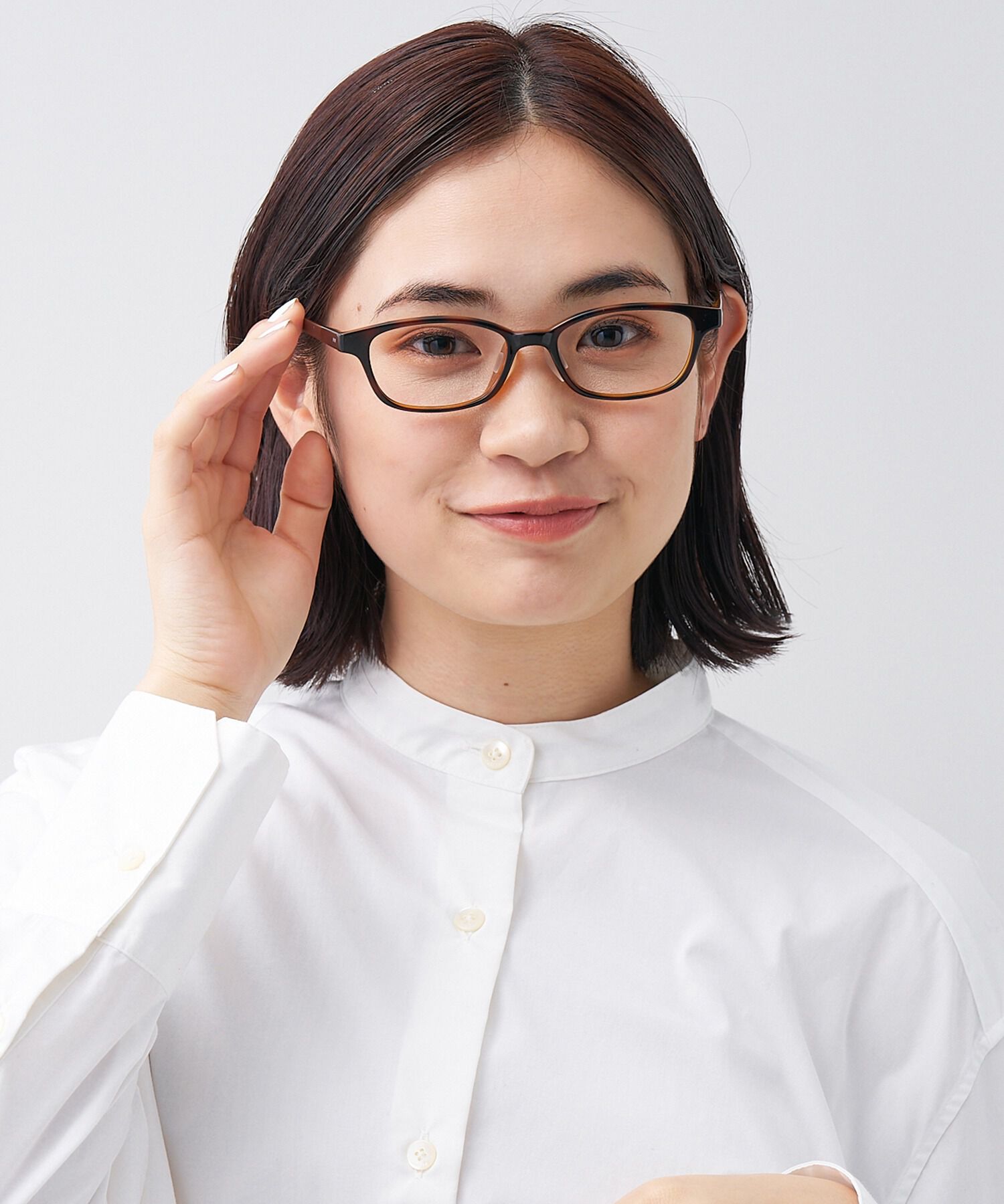  「スクエア型 軽量 メガネ｜黒縁 おうち時間を快適に過ごす ズレ落ち防止 レンズ交換券付き」|メガネ|ブラウン