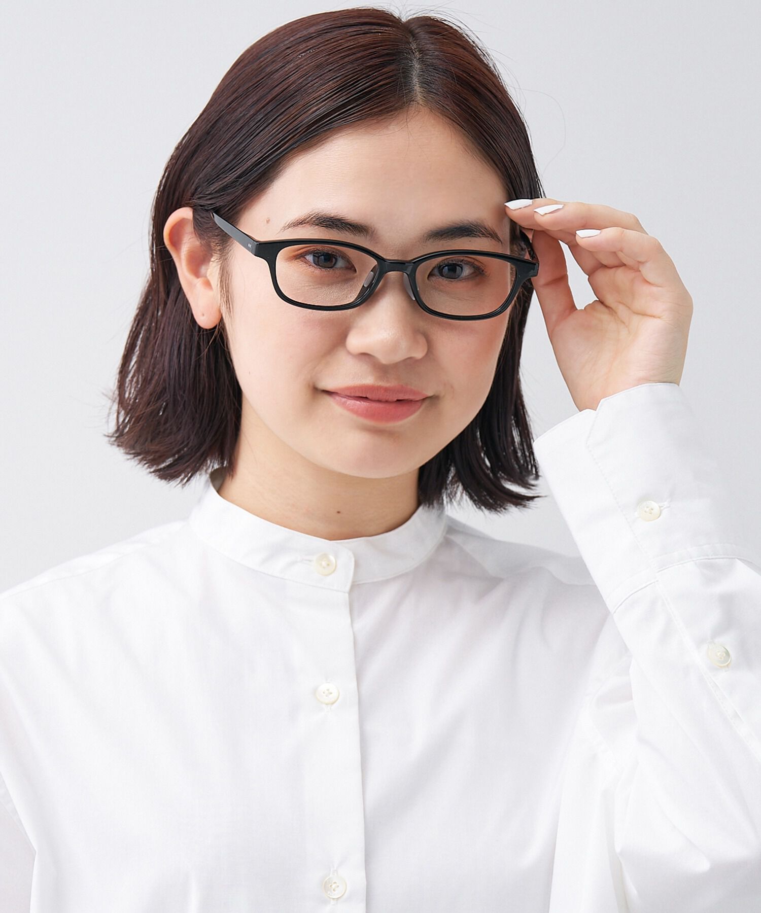  「スクエア型 軽量 メガネ｜黒縁 おうち時間を快適に過ごす ズレ落ち防止 レンズ交換券付き」|メガネ|ブラック