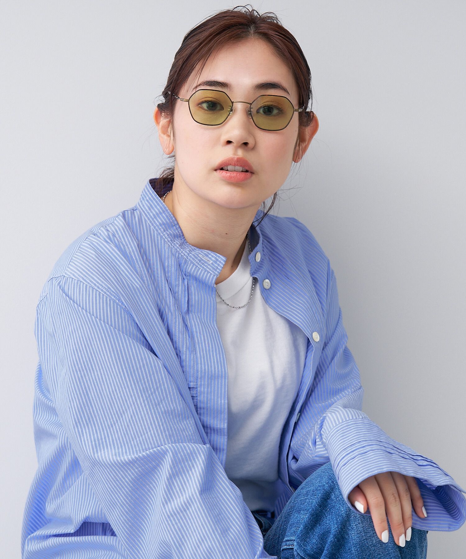  「ウェリントン型 サングラス｜個性的な印象の多角形フレーム TREND SUNGLASSES」|サングラス|ブラウン