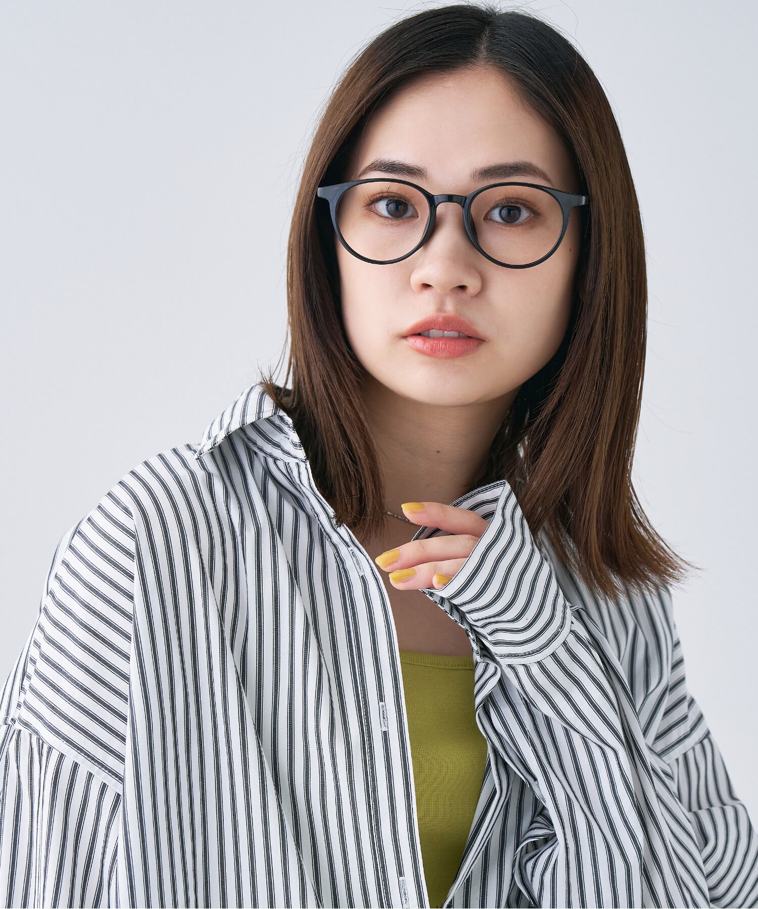  「ボストン型 メガネ 軽量 クリア 黒縁 レンズ交換券付 GO」|メガネ|