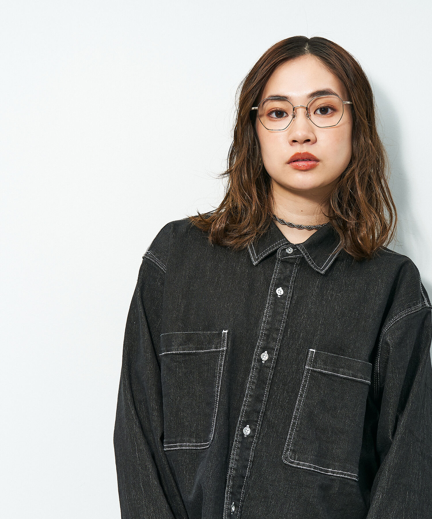  「Zoff｜STUDIO SEVEN｜ウェリントン型 メガネ チタン 軽量 多角形 メタルフレーム レンズ交換券付き 」|メガネ|