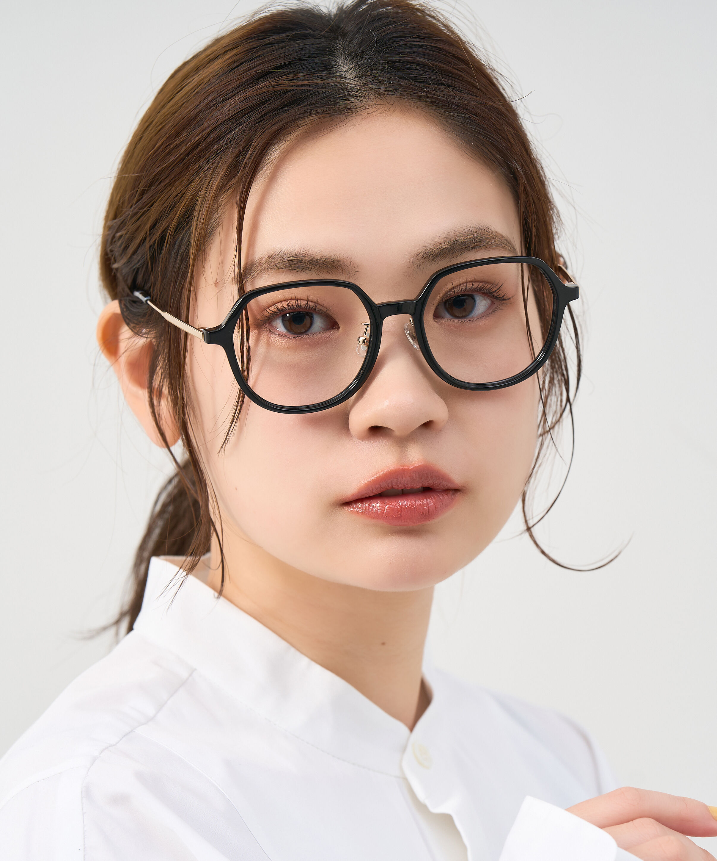  「ボストン型 メガネ｜メタルが高級感漂わすボストンフレーム 伊達メガネ 度付きメガネ レンズ交換券付き」|メガネ|ブラック