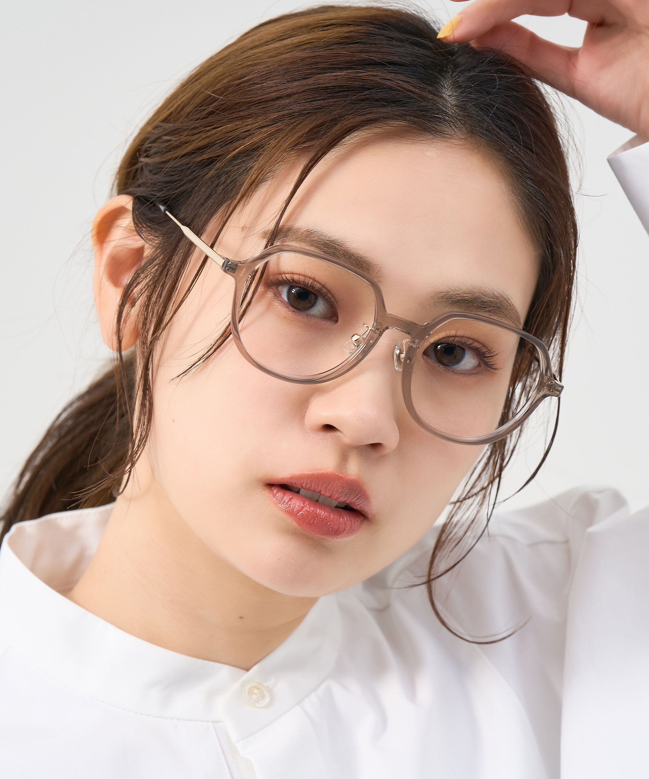  「ボストン型 メガネ｜メタルが高級感漂わすボストンフレーム 伊達メガネ 度付きメガネ レンズ交換券付き」|メガネ|グレー