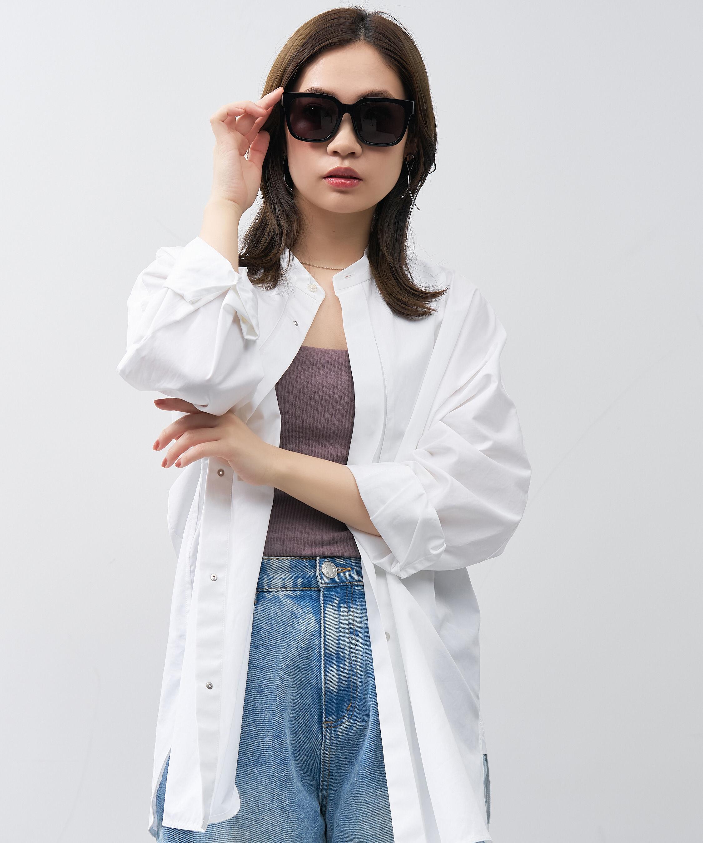  「ウェリントン型 大きめ サングラス｜Y2K ビッグシェイプ ユニセックス 小顔 おしゃれ」|サングラス|ブラック