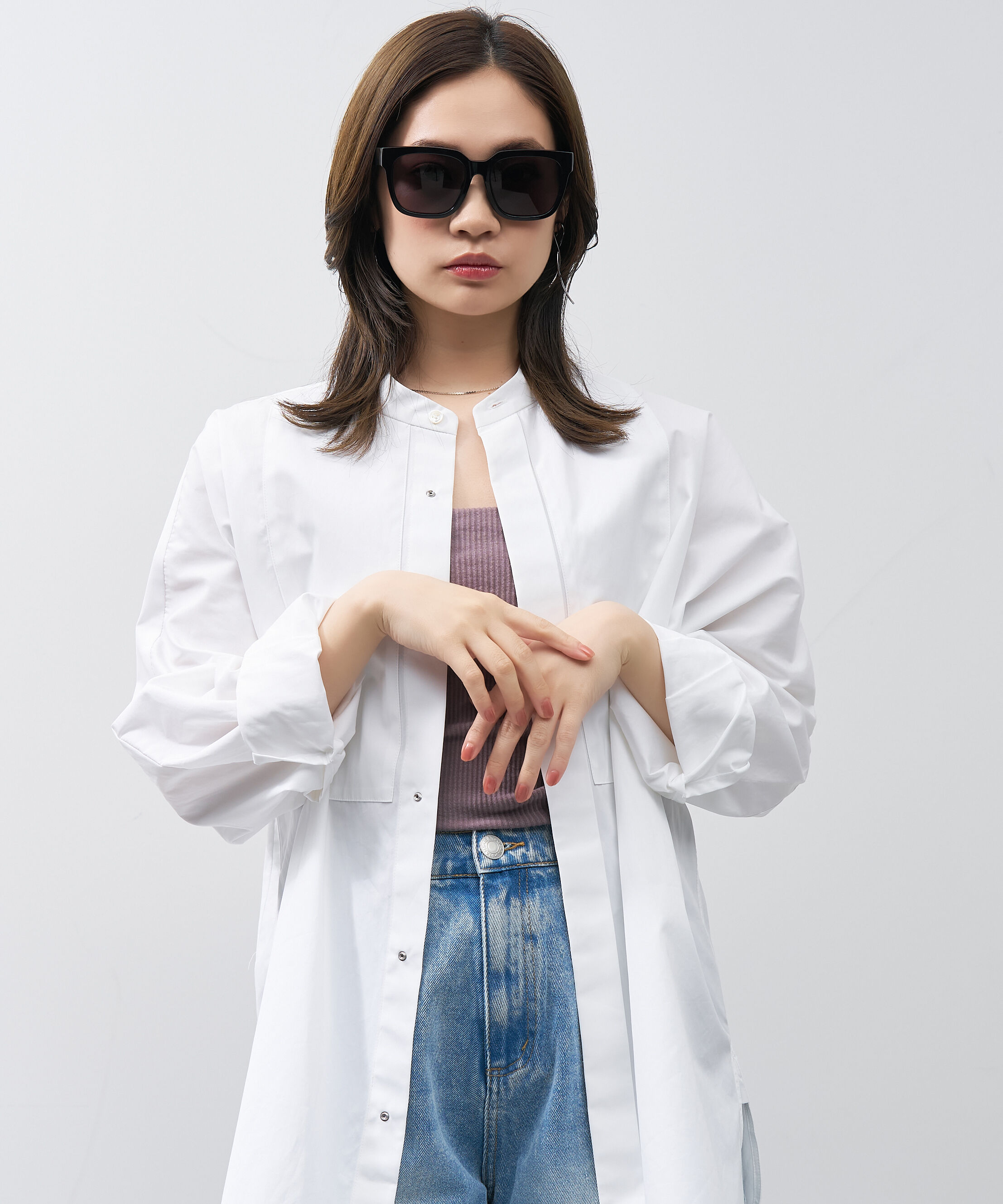  「ウェリントン型 大きめ サングラス｜Y2K ビッグシェイプ ユニセックス 小顔 おしゃれ」|サングラス|