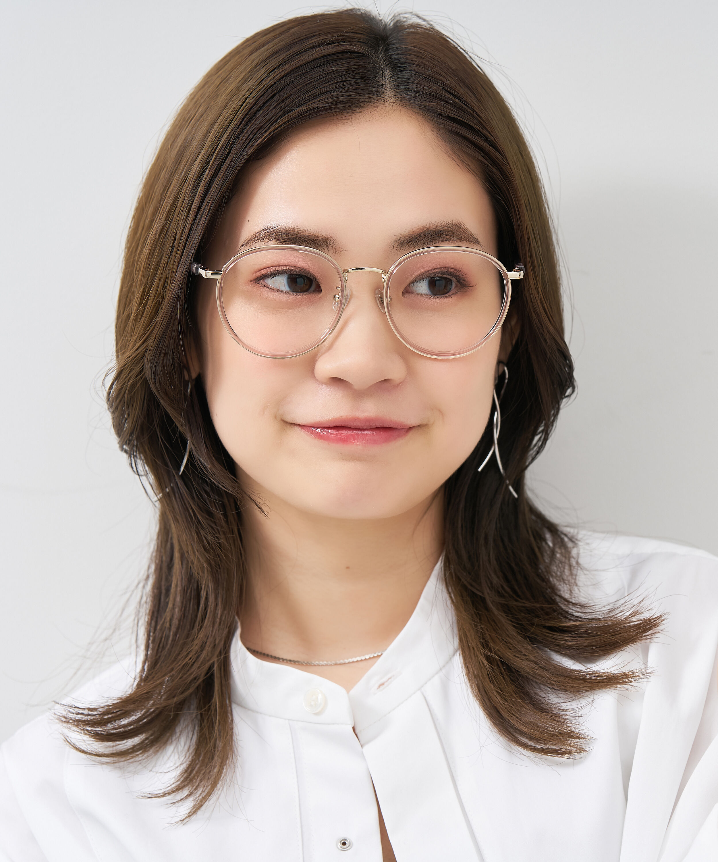  「[中顔面短縮みえメガネ]ボストン型 メガネ｜大きめサイズ 小顔効果 メタルフレーム レンズ交換券付」|メガネ|